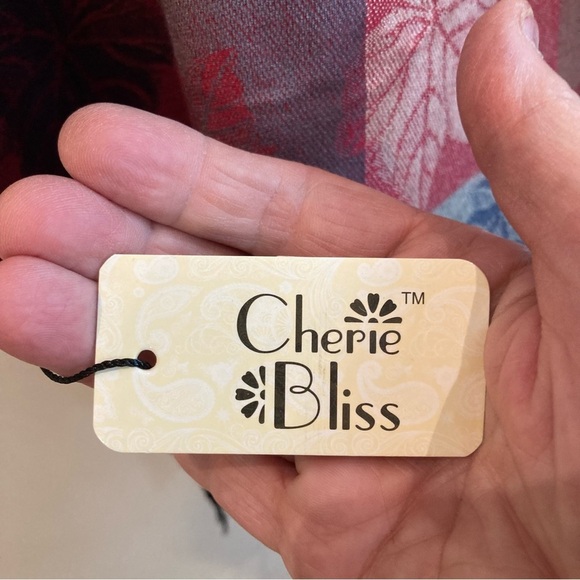 CHERIE BLISS Super Soft Colour Block Leaf Motif Large Pashmina Scarf Shawl NEW - Picture 8 of 8